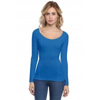 T-shirt avec surpiqures manches longues en modal CATE05