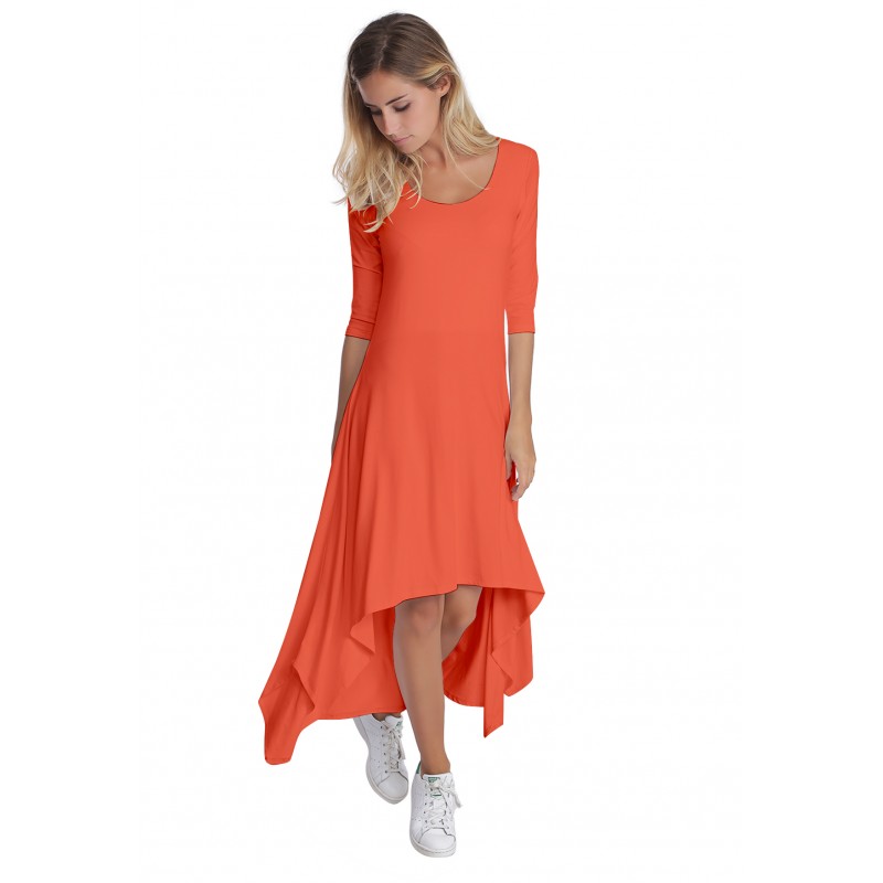 Robe déstructurée manches 3-4 en modal ANEMONE