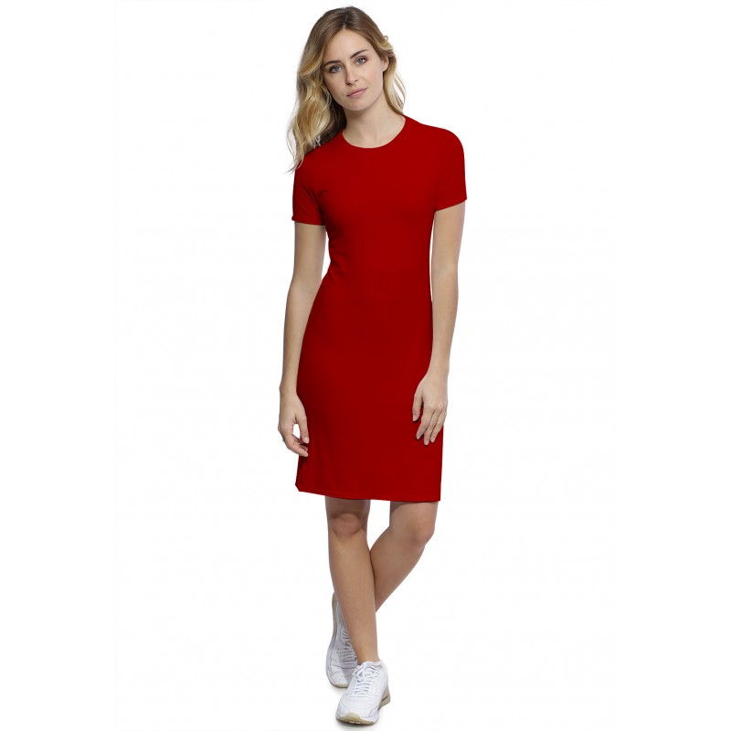 Robe ras du cou doublée devant manches courtes en modal KATIA18 Robe ras du cou doublée devant manches courtes en modal KATIA18