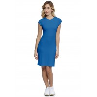 Robe ras du cou doublée devant manches courtes capes en modal KATIA17