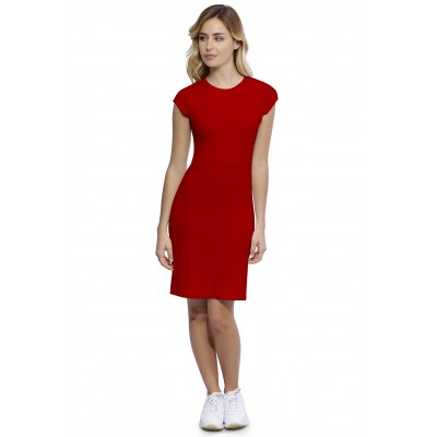 Robe ras du cou doublée devant manches courtes capes en modal KATIA17