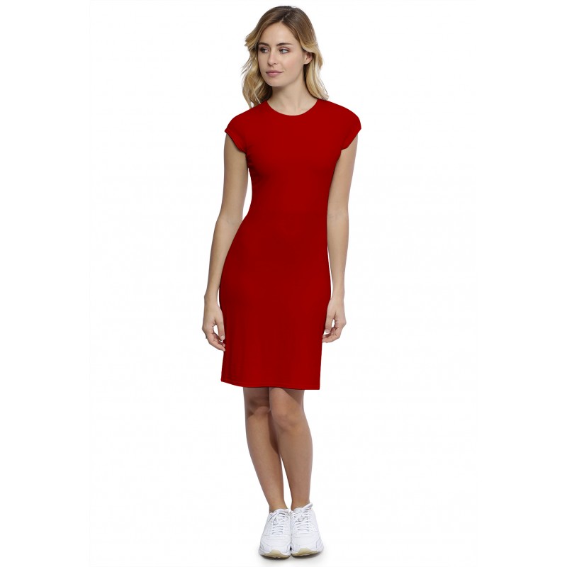 Robe ras du cou doublée devant manches courtes capes en modal KATIA17 Robe ras du cou doublée devant manches courtes capes en modal KATIA17