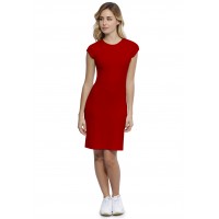 Robe ras du cou doublée devant manches courtes capes en modal KATIA17