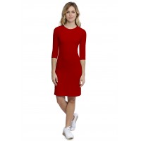 Robe ras du cou doublée devant manches 3-4 en modal KATIA19
