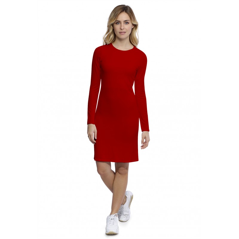 Robe ras du cou doublée devant manches longues en modal KATIA20 Robe ras du cou doublée devant manches longues en modal KATIA20