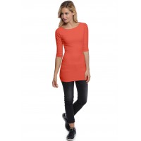 T-shirt long col bateau doublé devant manches 3-4 DORIS