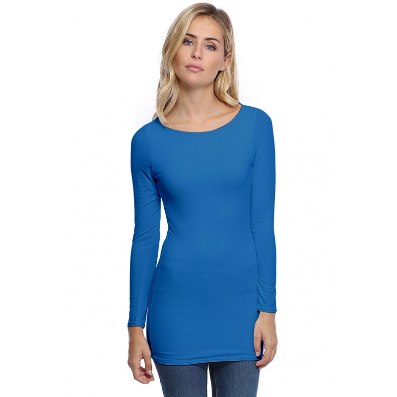 T-shirt long col bateau doublé devant DORIS T-shirt long col bateau doublé devant DORIS