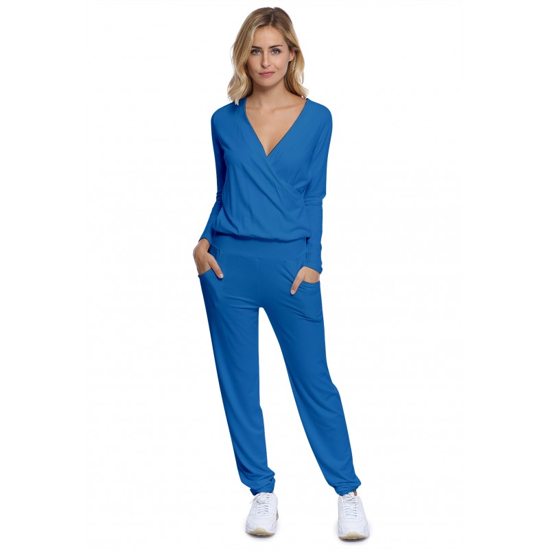 Combinaison pantalon taille élastique en maille modal PLUME Combinaison pantalon taille élastique en maille modal PLUME
