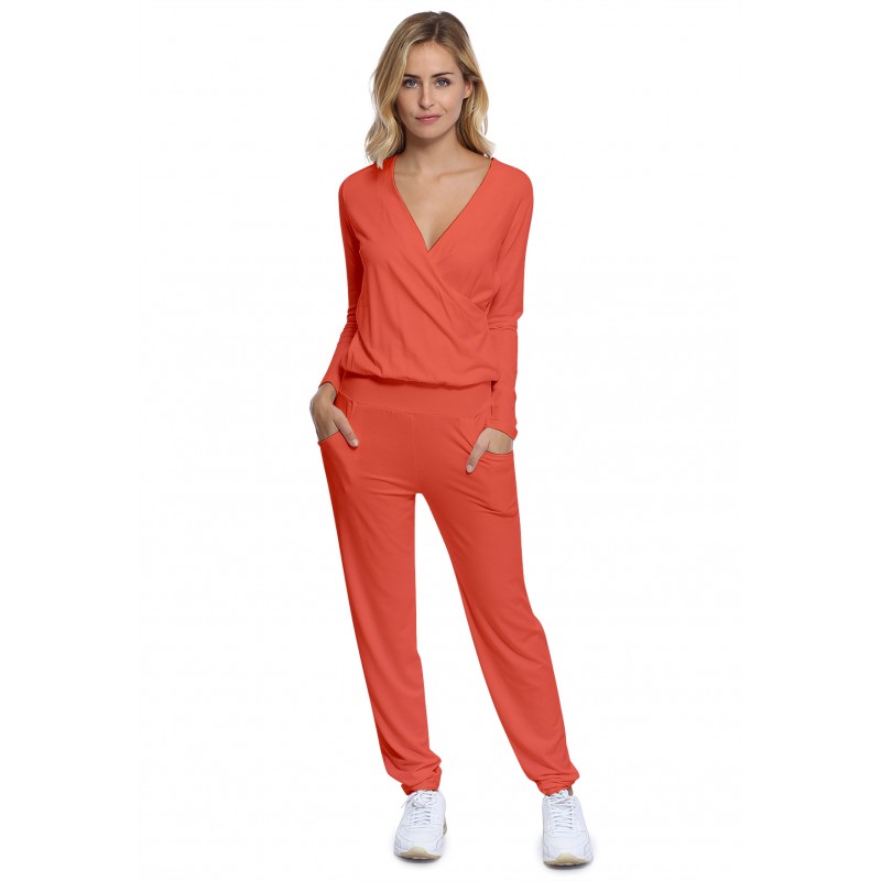 Combinaison pantalon taille élastique en maille modal PLUME Combinaison pantalon taille élastique en maille modal PLUME