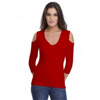T-shirt V épaules dénudées en modal ALBA04