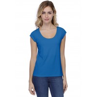T-shirt coupe droite col rond doublé devant manches capes BIKI02