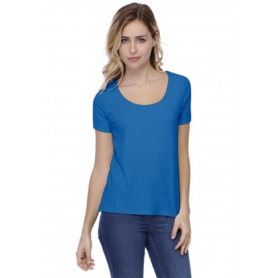 T-shirt coupe droite col rond doublé devant manches courtes BIKI03
