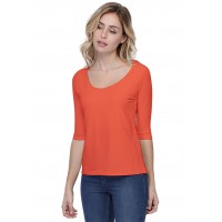 T-shirt coupe droite col rond doublé devant en modal BIKI04