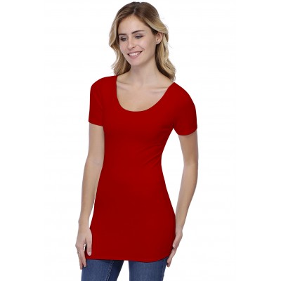 T-shirt long col danseuse manches courtes en modal ROXANE08