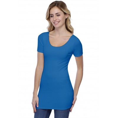 T-shirt long col danseuse manches courtes en modal ROXANE08