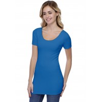 T-shirt long col danseuse manches courtes en modal ROXANE08