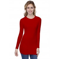 T-shirt long ras de cou doublé devant manches longues en modal KATIA10