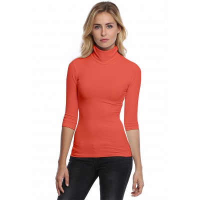 T-shirt long col roulé manches 3-4 en modal CINDY09