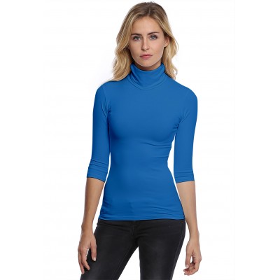 T-shirt long col roulé manches 3-4 en modal CINDY09