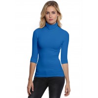 T-shirt long col roulé manches 3-4 en modal CINDY09