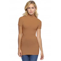 Tee-shirt long col montant et manches courtes en modal PENNY08