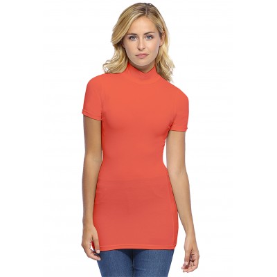 Tee-shirt long col montant et manches courtes en modal PENNY08