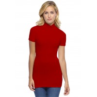 Tee-shirt long col montant et manches courtes en modal PENNY08