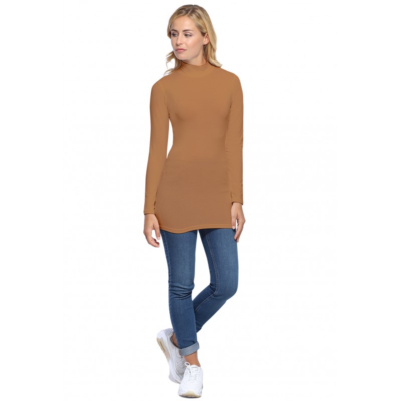 Tee-shirt long col montant et manches longues en modal PENNY10 Tee-shirt long col montant et manches longues en modal PENNY10