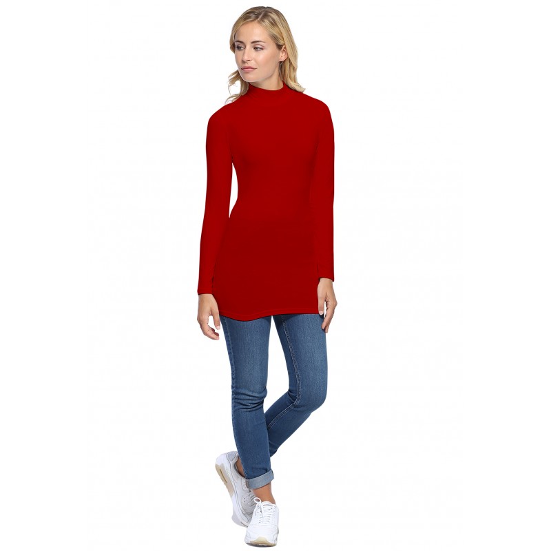 Tee-shirt long col montant et manches longues en modal PENNY10 Tee-shirt long col montant et manches longues en modal PENNY10