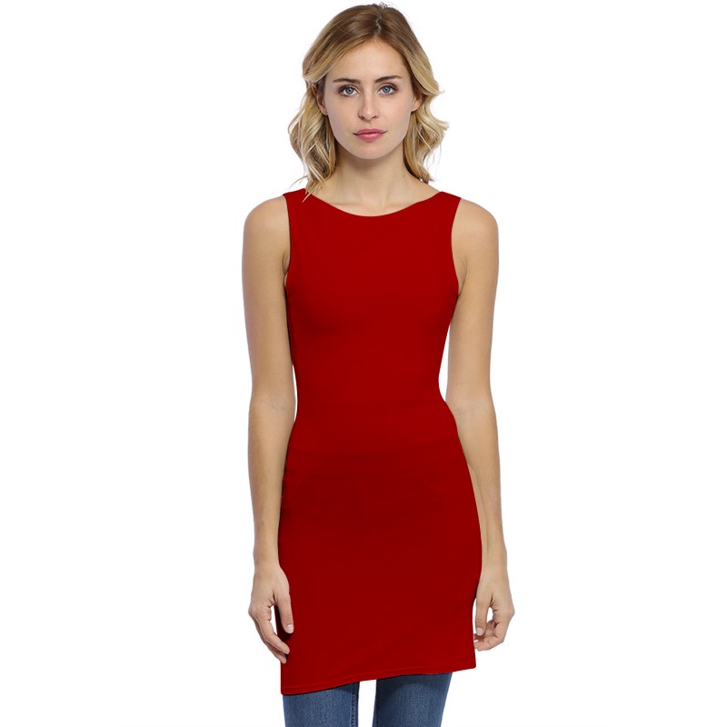 Tunique débardeur col bateau doublée devant en modal DORIS11