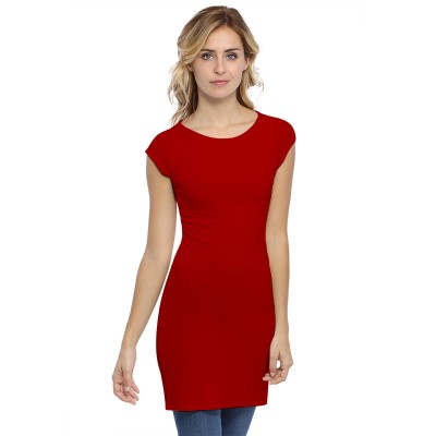 Tunique col bateau doublée devant manches courtes capes en modal DORIS12