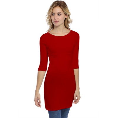 Tunique col bateau doublée devant manches 3-4 en modal DORIS14