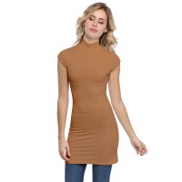 Tunique col montant et petites manches capes en modal PENNY12