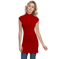 Tunique col montant et petites manches capes en modal PENNY12