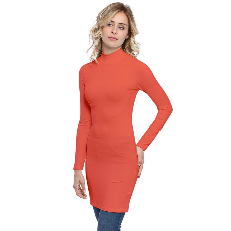 Tunique col montant manches longues en modal PENNY15 Tunique col montant manches longues en modal PENNY15