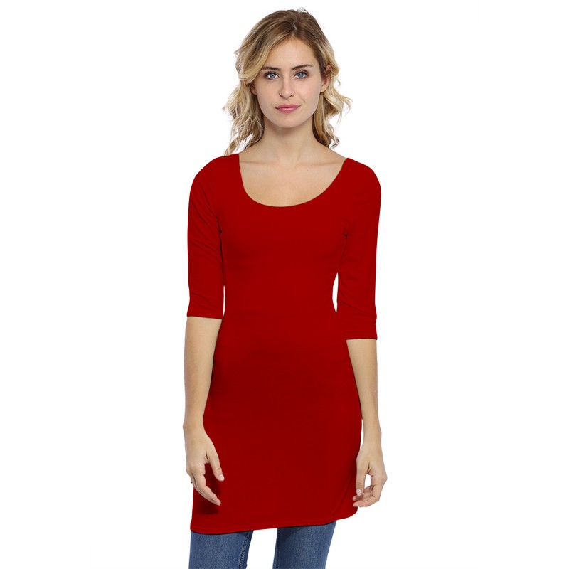 Tunique col danseuse manches 3-4 en modal ROXANE14