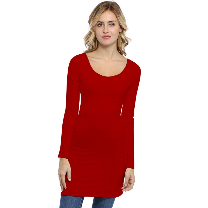 Tunique col danseuse manches longues en modal ROXANE15 Tunique col danseuse manches longues en modal ROXANE15