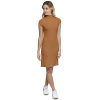 Robe col roulé manches courtes capes en modal CINDY17