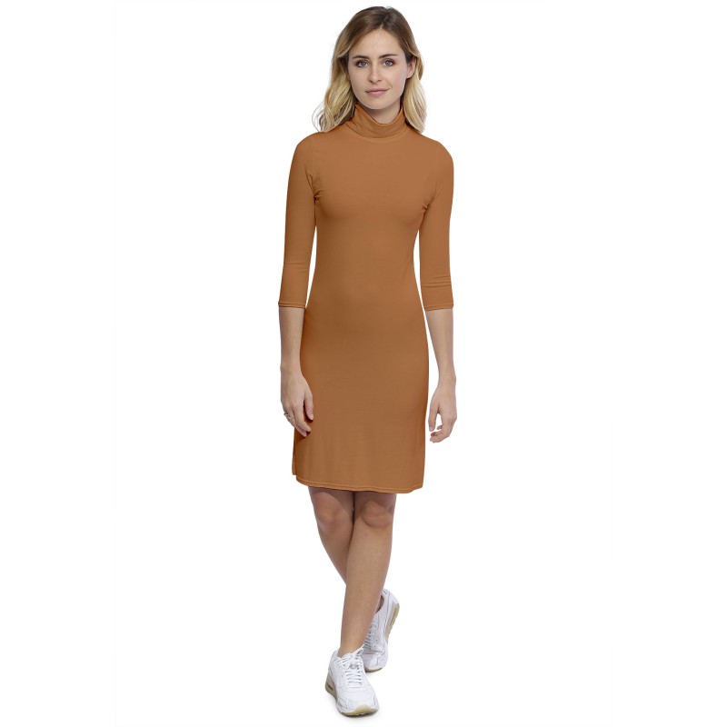 Robe col roulé manches 3-4 en modal CINDY19 Robe col roulé manches 3-4 en modal CINDY19