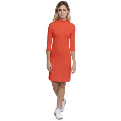 Robe col roulé manches 3-4 en modal CINDY19