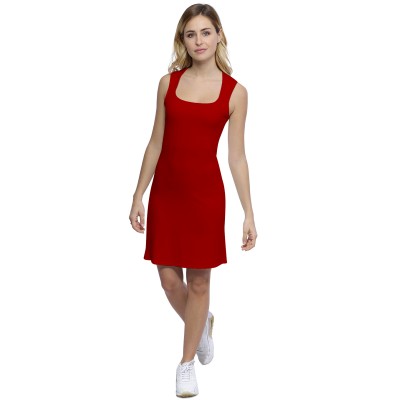 Robe débardeur doublée devant col carré en modal CLARA16