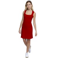 Robe débardeur doublée devant col carré en modal CLARA16