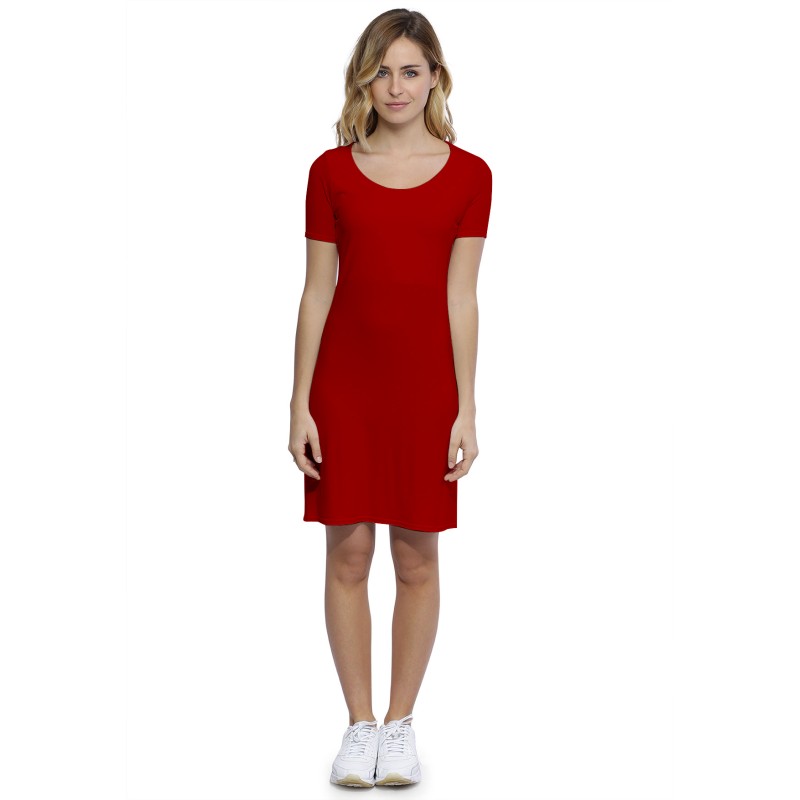 Robe col rond doublée devant manches courtes en modal ZAZA18 Robe col rond doublée devant manches courtes en modal ZAZA18