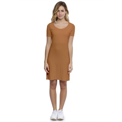 Robe col rond doublée devant manches courtes en modal ZAZA18