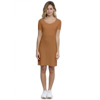 Robe col rond doublée devant manches courtes en modal ZAZA18