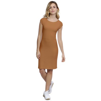 Robe col bateau doublée devant manches capes en modal DORIS17