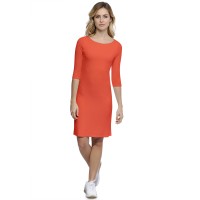 Robe col bateau doublée devant manches 3-4 en modal DORIS19