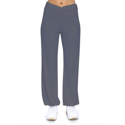 Pantalon coupe fluide taille élastique avec fronces en maille modal SALLY