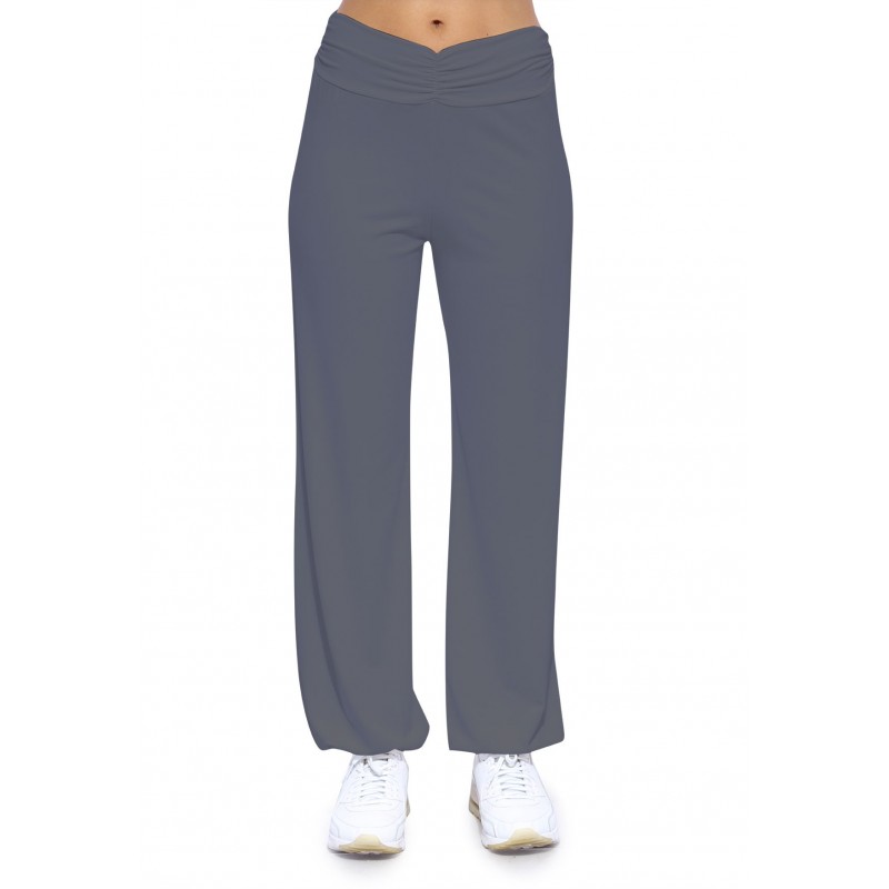 Pantalon coupe fluide taille élastique avec fronces en maille modal SALLY