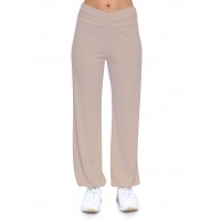 Pantalon coupe fluide taille élastique avec fronces en maille modal SALLY